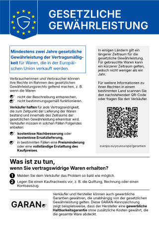 Gesetzliche Gewährleistung